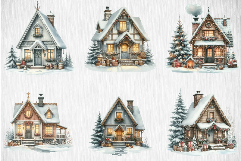 Cozy Nordic House Christmas Clipart Bundle - CraftNest - Digital Crafting and Art