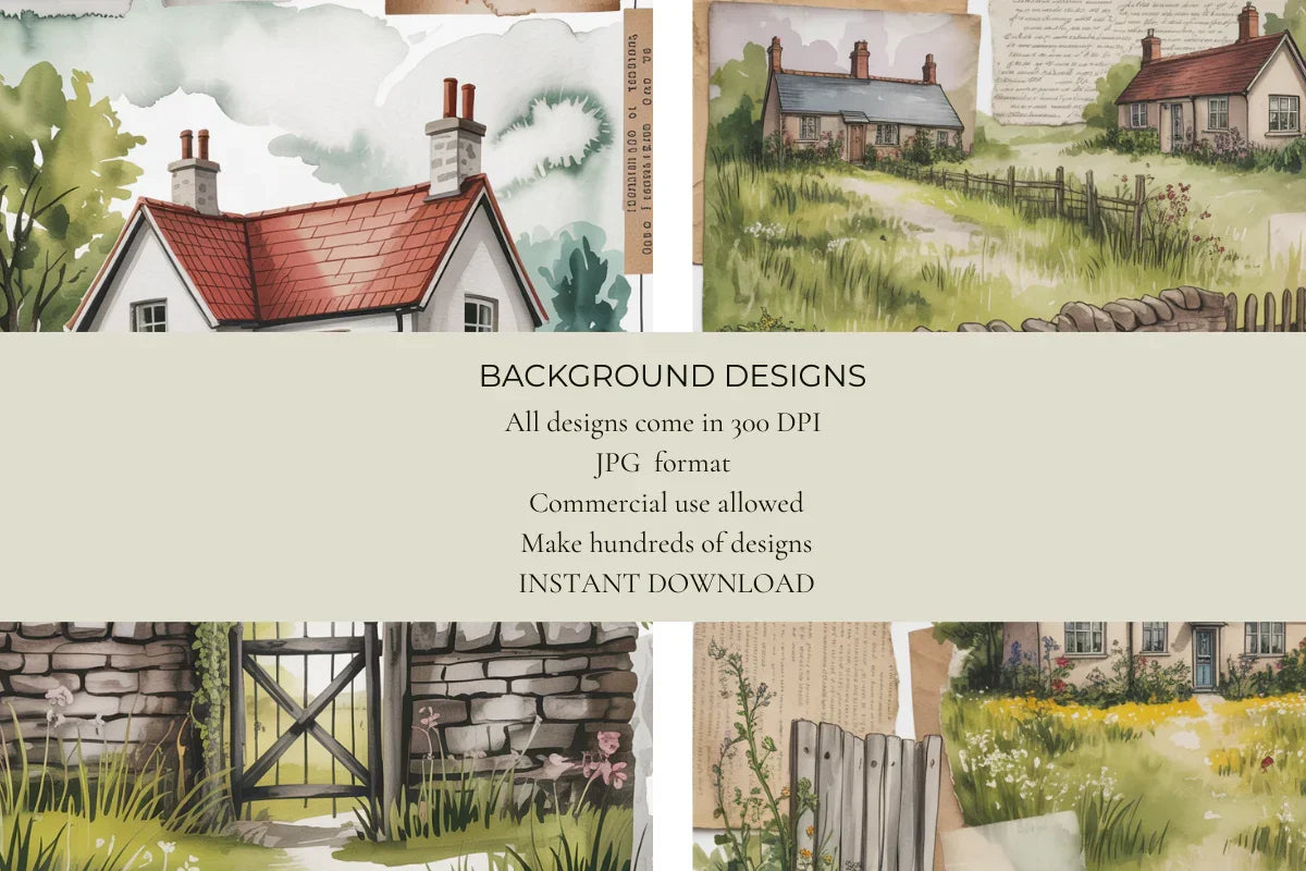British Countryside Junk Journal Papers - CraftNest - Digital Crafting and Art