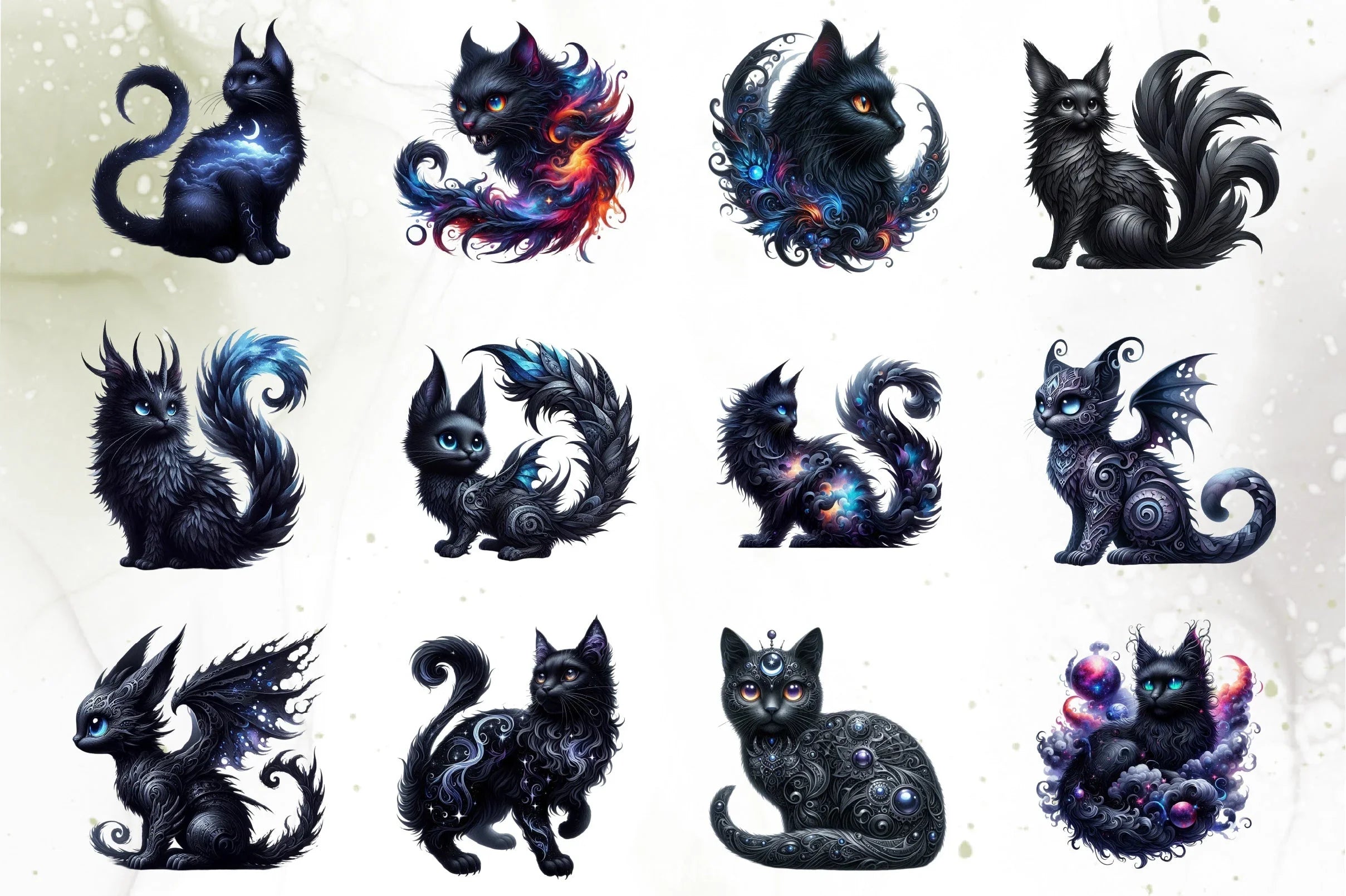 Dark Fairy Cat Clipart Bundle - CraftNest - Digital Crafting and Art