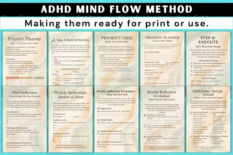 ADHD Mind Flow Method - CraftNest - Digital Crafting and Art