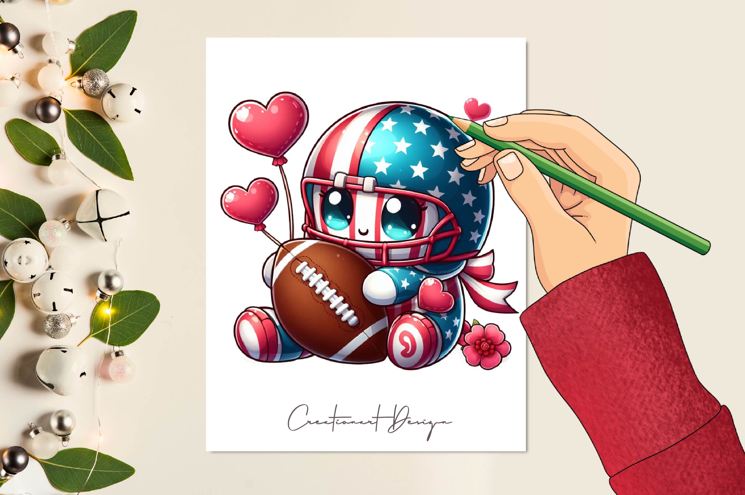 American Football Kid Clipart Bundle