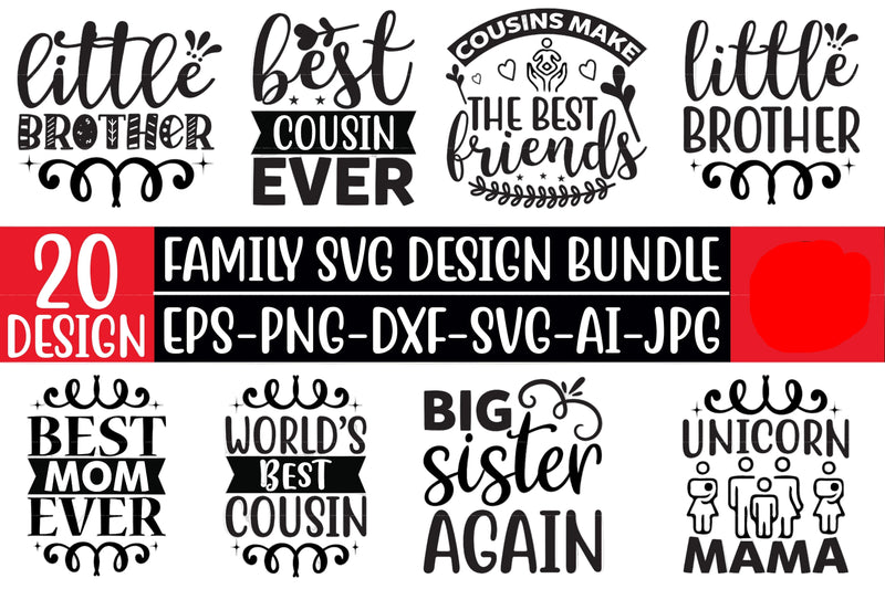 Family SVG Bundle for Crafting - CraftNest - Digital Crafting and Art