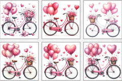 Valentine Bicycle Pink Balloons Clipart Bundle - CraftNest - Digital Crafting and Art