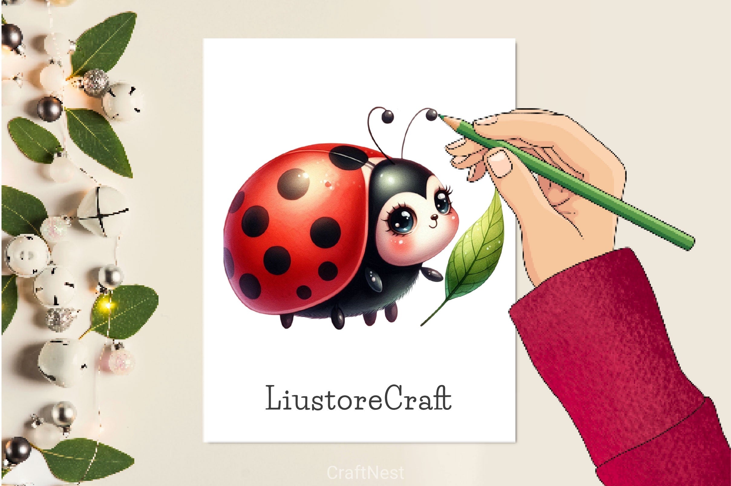 Happy Ladybug Clipart Bundle 2