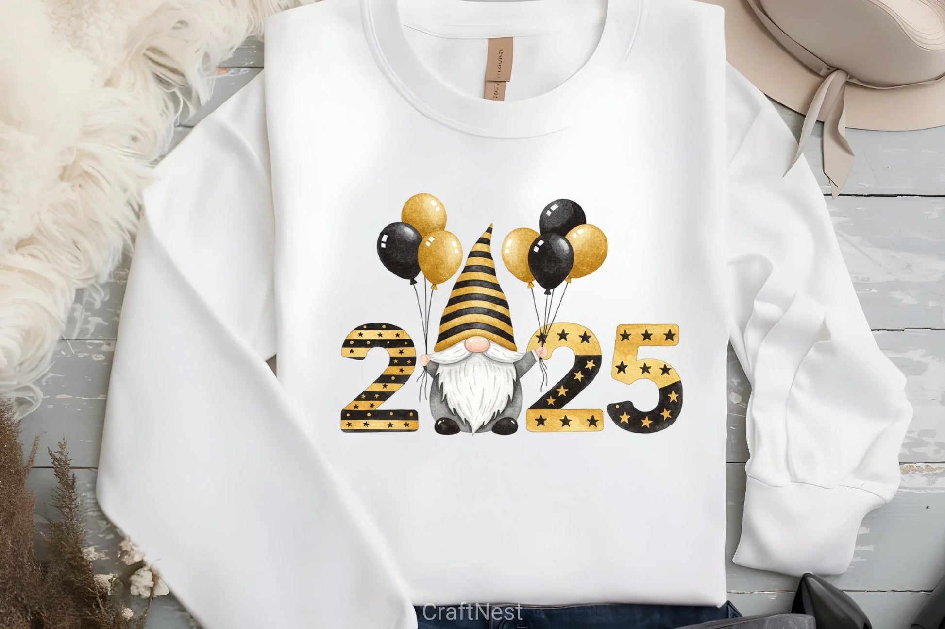 New Year Gnomes 2025 Clipart Bundle 1 - CraftNest - Digital Crafting and Art