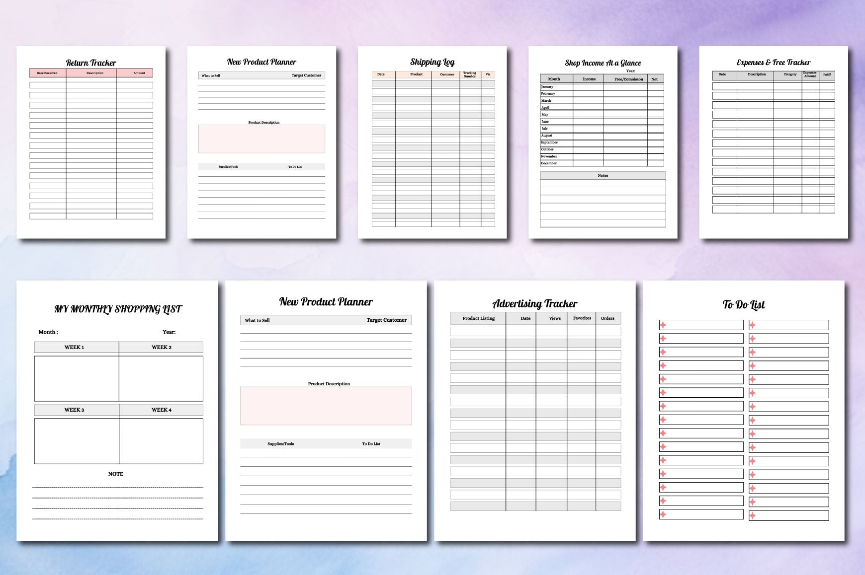 Online Shop Planner