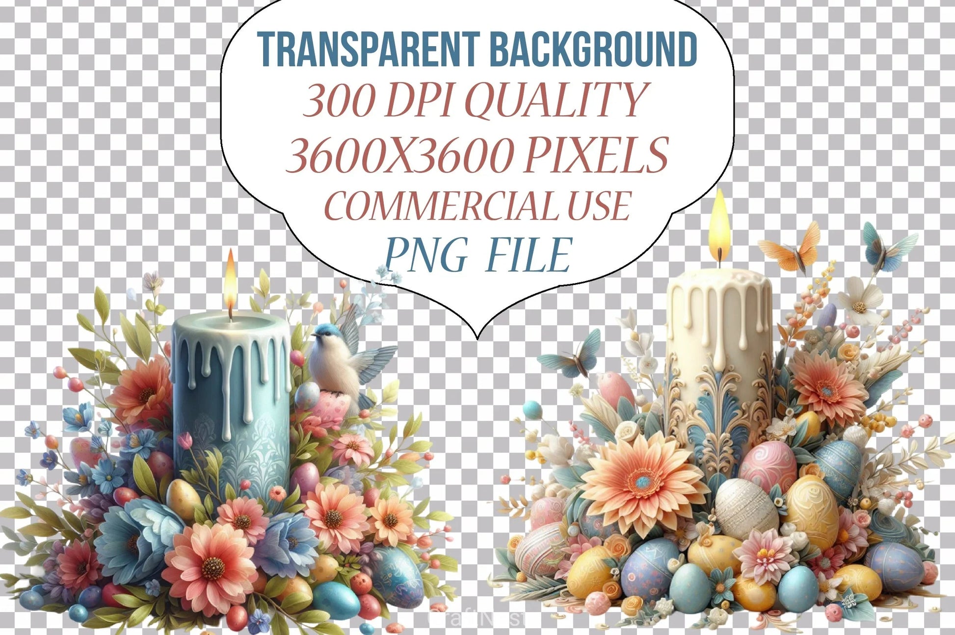 Easter Candle Clipart Bundle 45 - CraftNest - Digital Crafting and Art