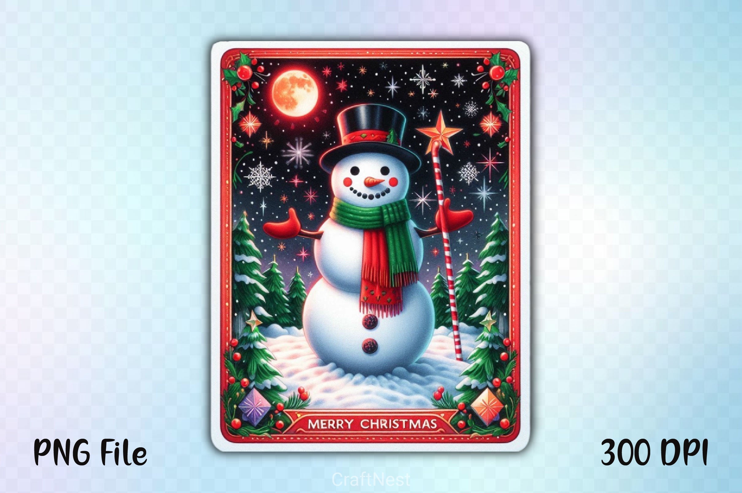 Tarot Card Christmas Snowman Clipart Bundle