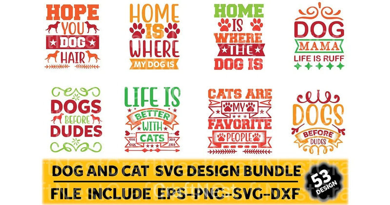 Dog and Cat Design Bundle - CraftNest - Digital Crafting and Art