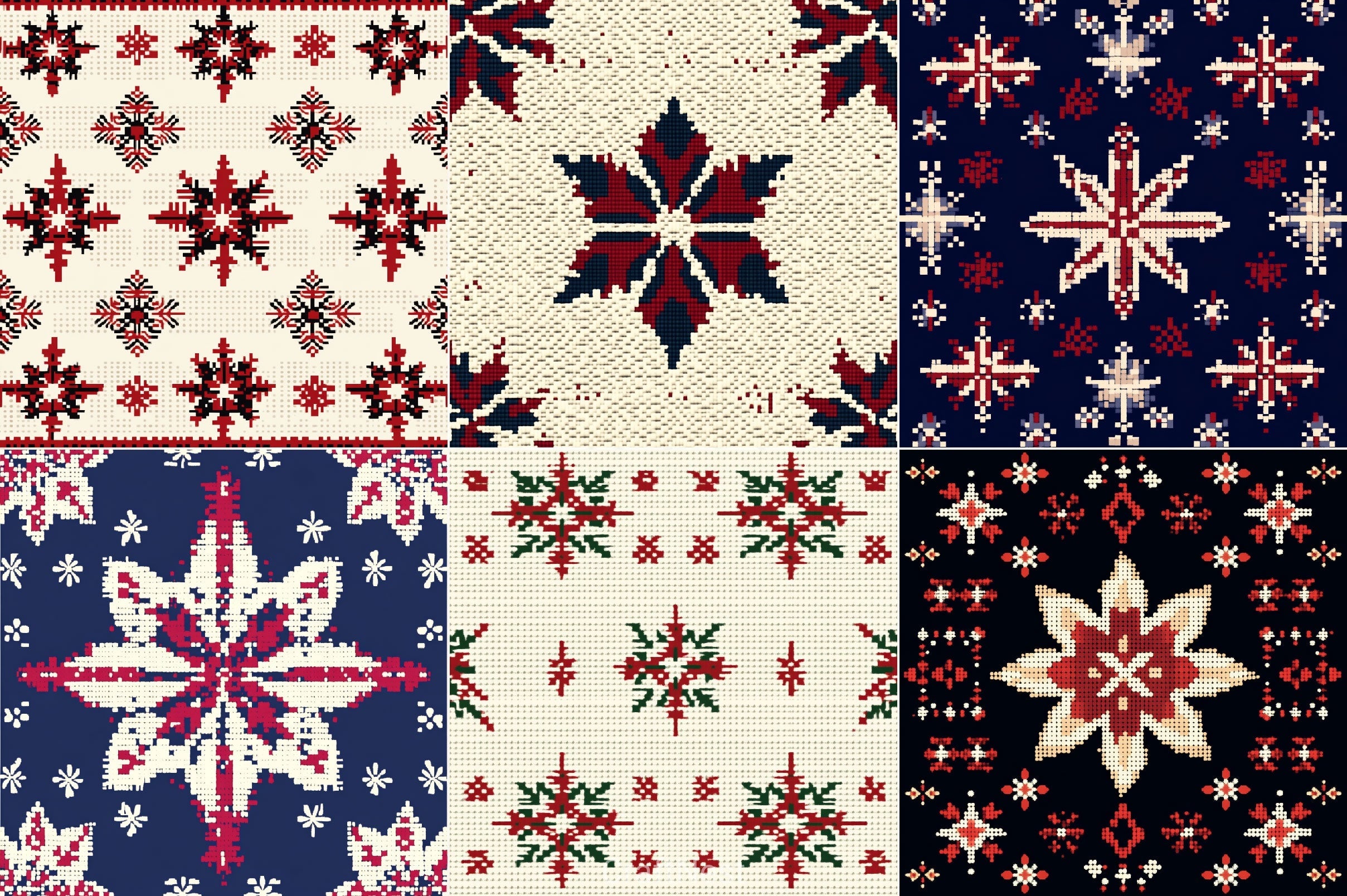 Christmas Pattern Background Clipart Bundle