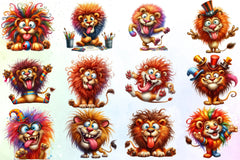 Funny Crazy Lion Clipart Bundle - CraftNest - Digital Crafting and Art