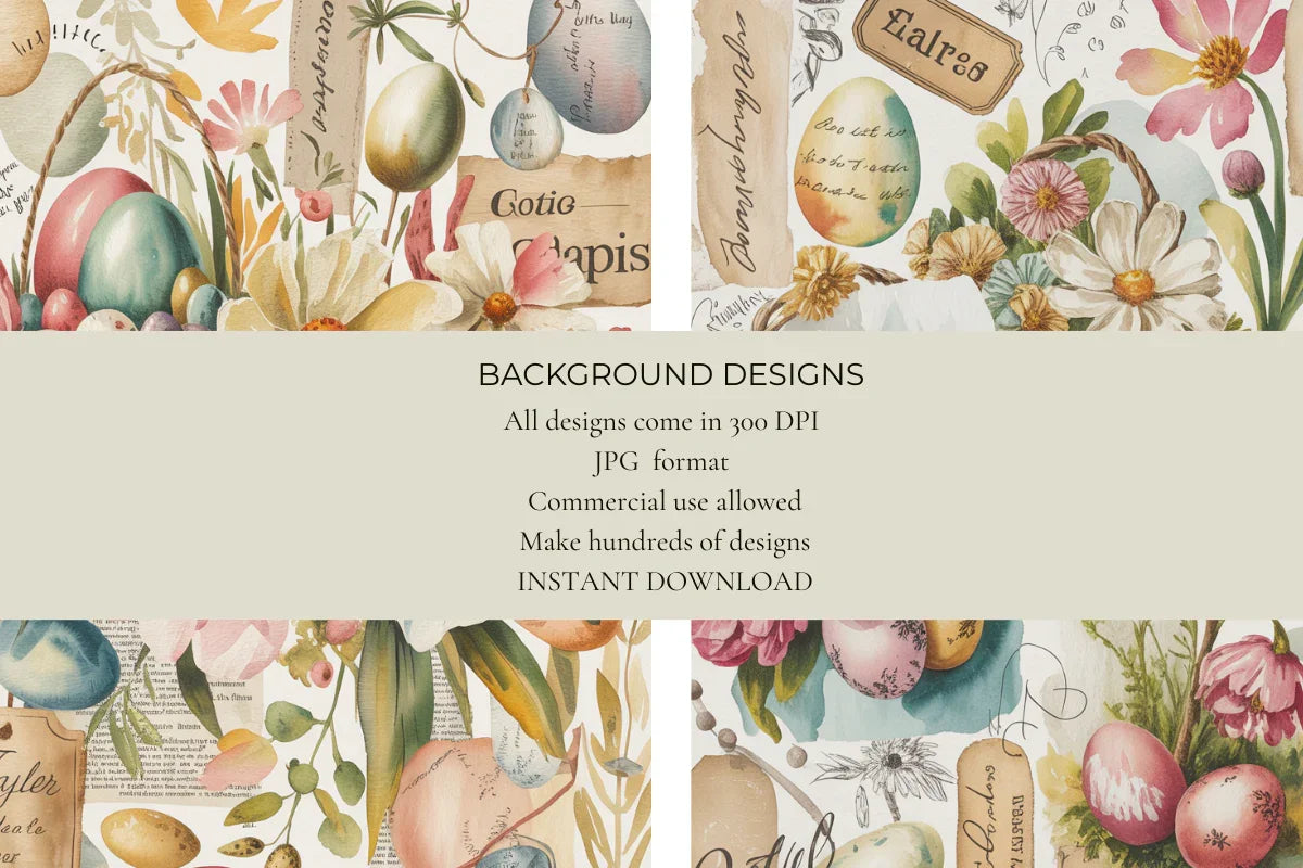 Vintage Easter Junk Journal Papers - CraftNest - Digital Crafting and Art