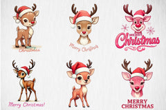 Reindeer Christmas Clipart Bundle - CraftNest - Digital Crafting and Art