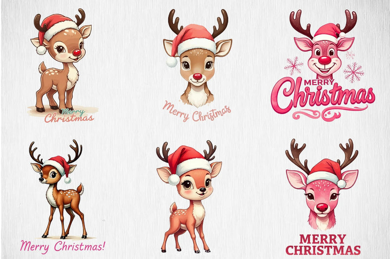 Reindeer Christmas Clipart Bundle - CraftNest - Digital Crafting and Art
