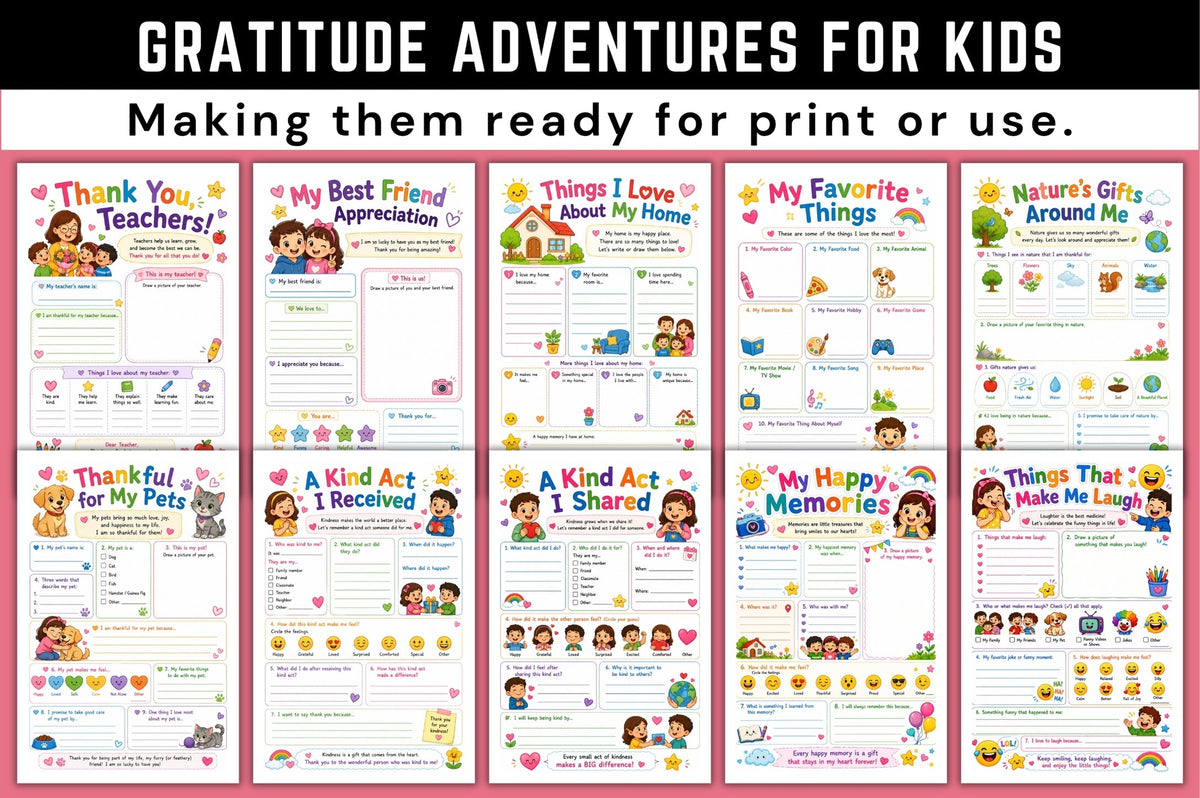 Thankful Thoughts For Kids Journal