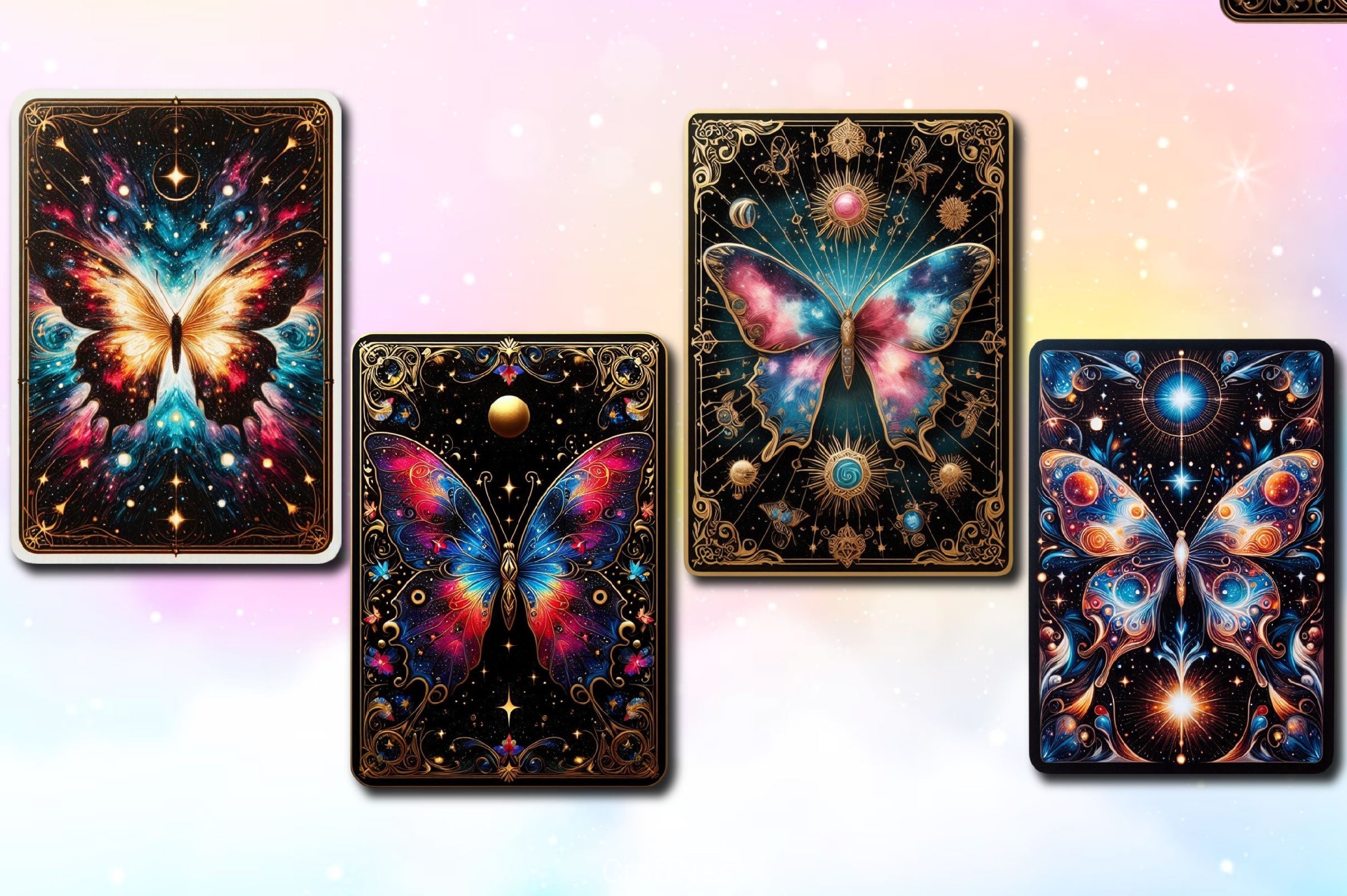 Antisocial Butterfly Tarot Card Clipart Bundle
