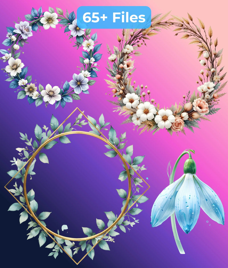Winter Botanical Elements Clipart Bundle - CraftNest - Digital Crafting and Art