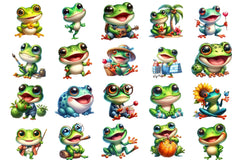 Cute Baby Frog Clipart Bundle - CraftNest - Digital Crafting and Art