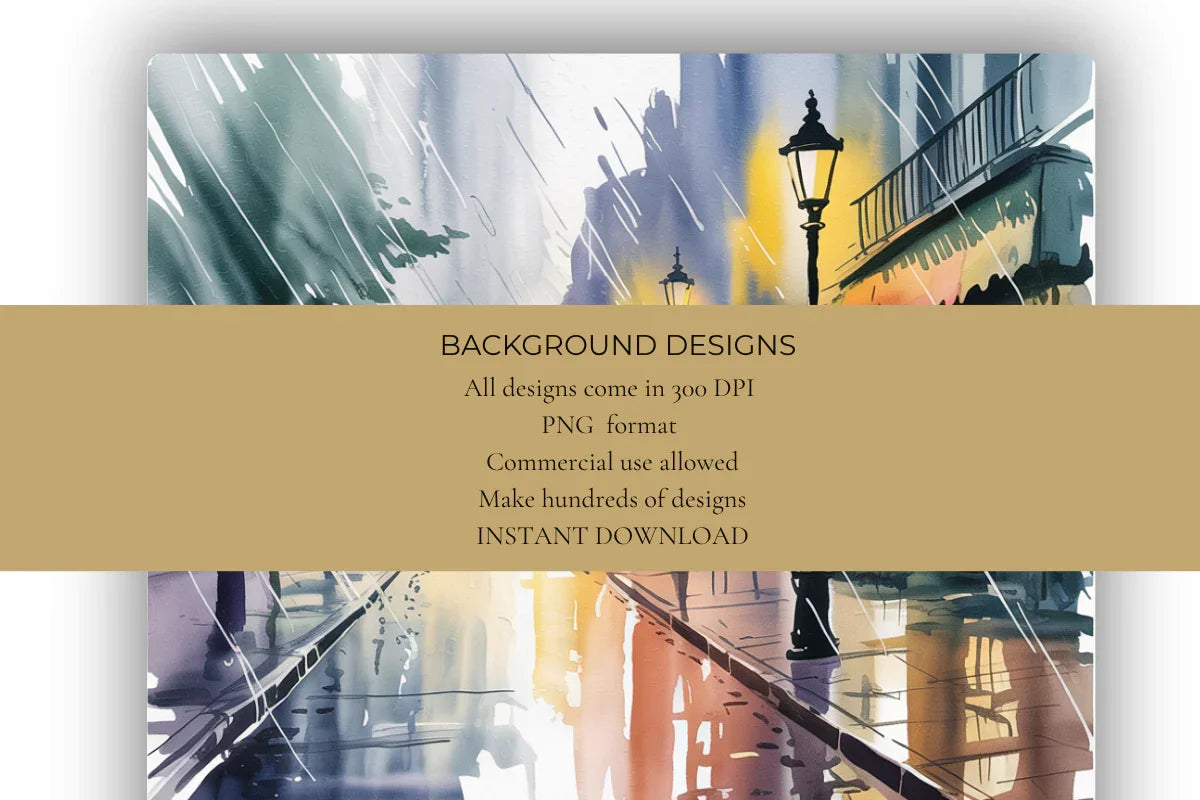 Rainy Scenes Background Papers - CraftNest - Digital Crafting and Art