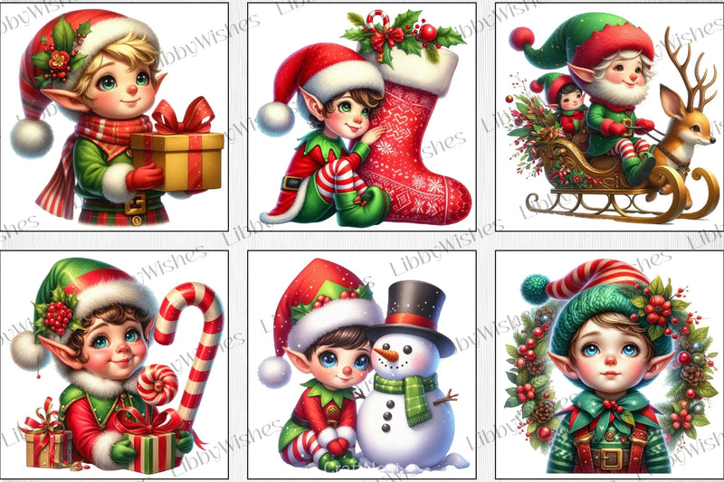 Christmas Elf Clipart Bundle - CraftNest - Digital Crafting and Art