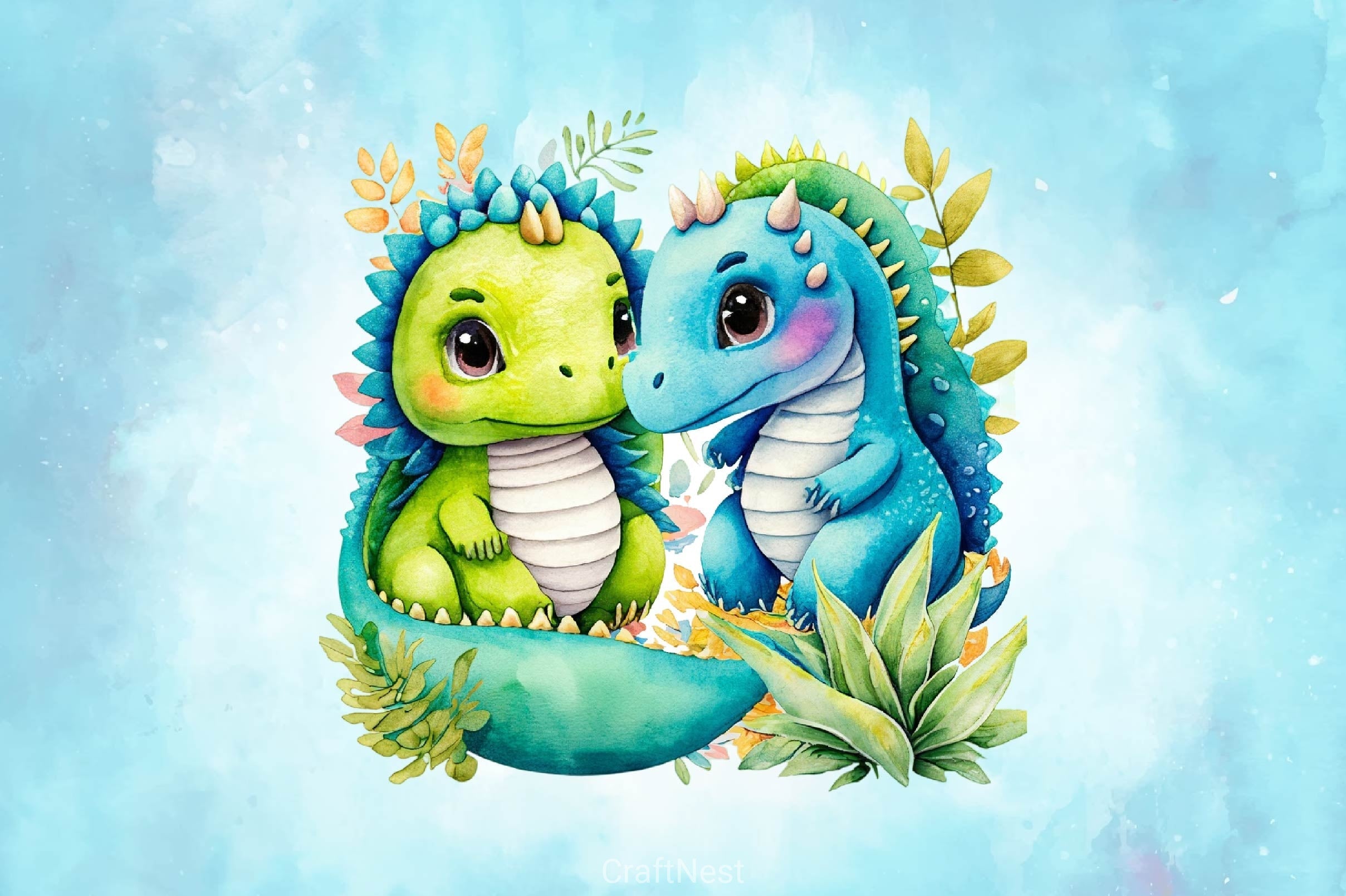 Baby Dinosaur Dragons Clipart Bundle