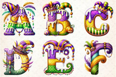 Mardi Gras Alphabet Clipart Bundle - CraftNest - Digital Crafting and Art