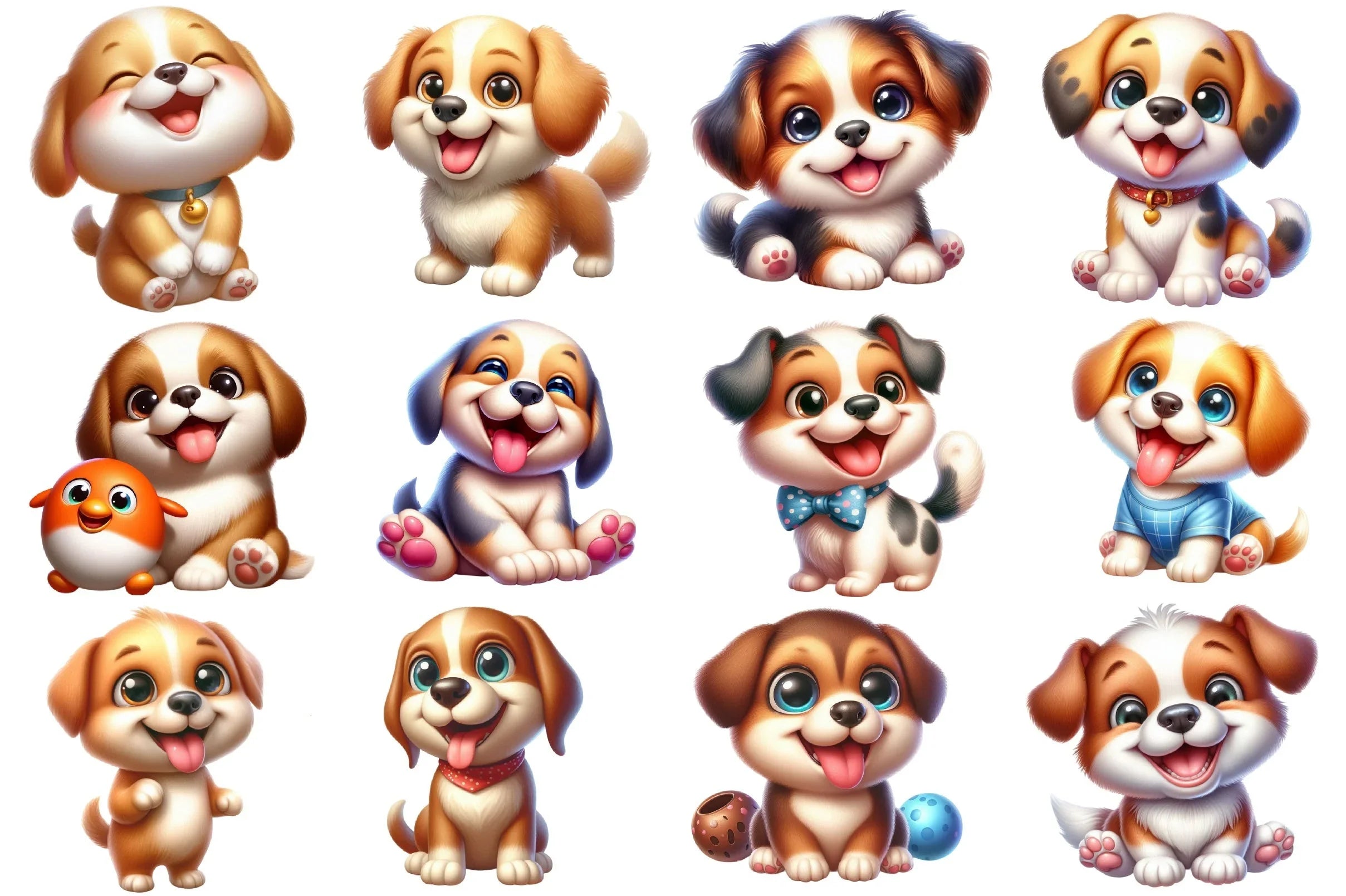 Cute Puppy Clipart Bundle 1 - CraftNest - Digital Crafting and Art