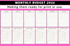 Monthly Budget Planner - CraftNest - Digital Crafting and Art
