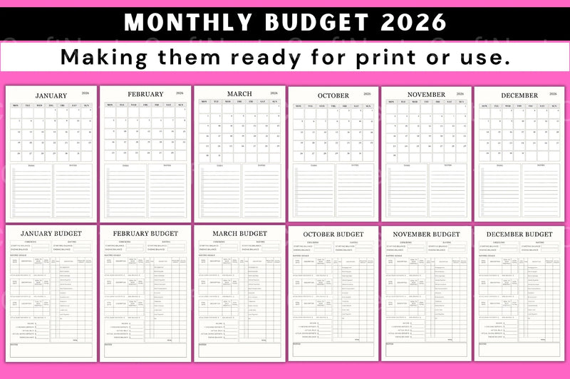 Monthly Budget Planner - CraftNest - Digital Crafting and Art