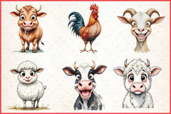 Cute Farm Animals Clipart Bundle 2 - CraftNest - Digital Crafting and Art