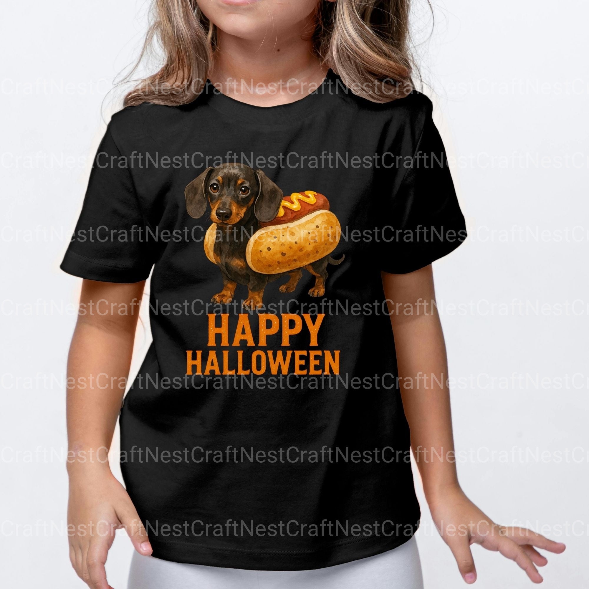 Dachshund Hotdog Mustard Halloween Clipart Bundle