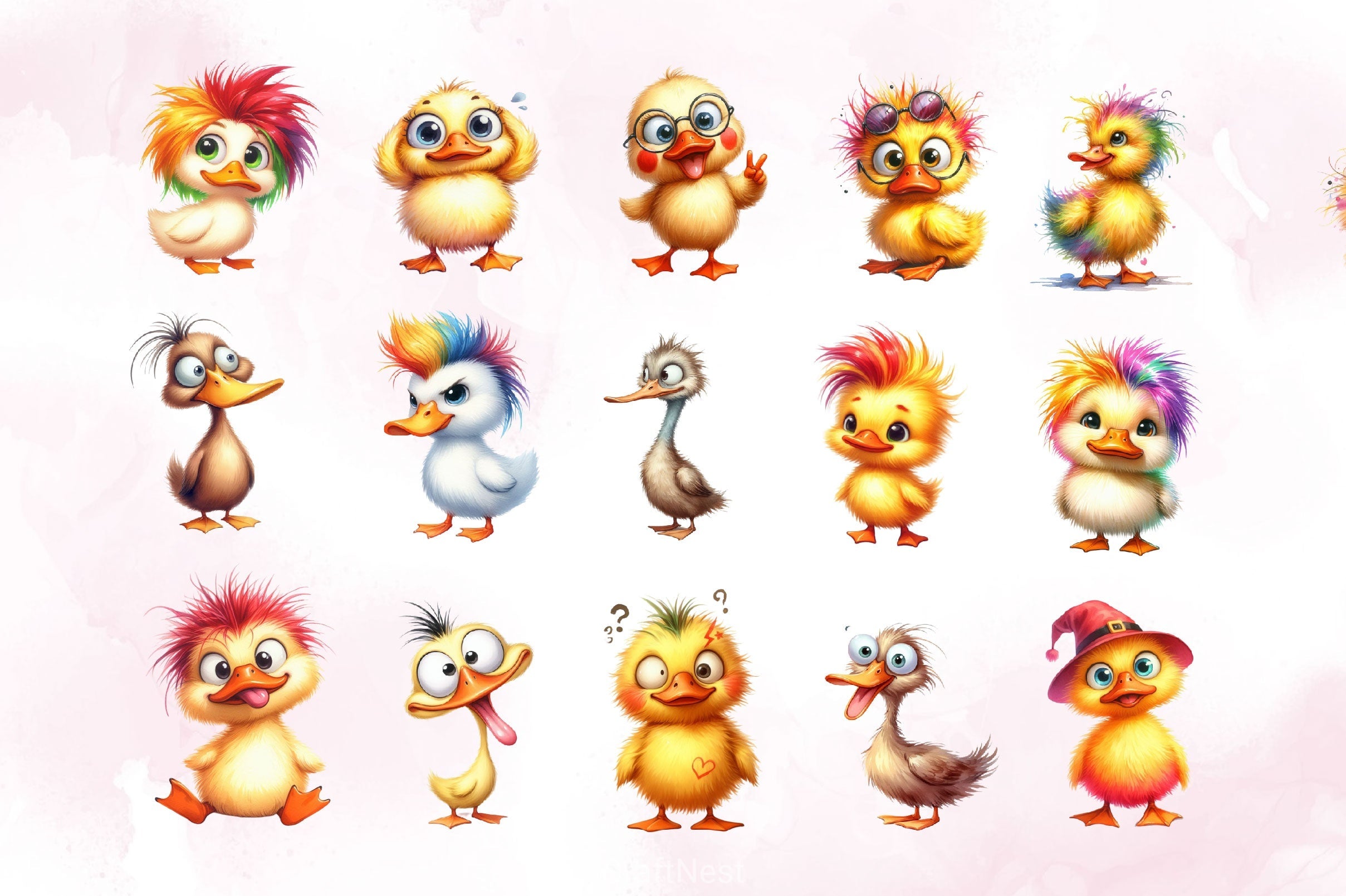 Funny Duck Duck Clipart Bundle