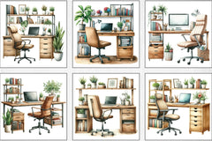 Desk Computer Clipart Bundle - CraftNest - Digital Crafting and Art