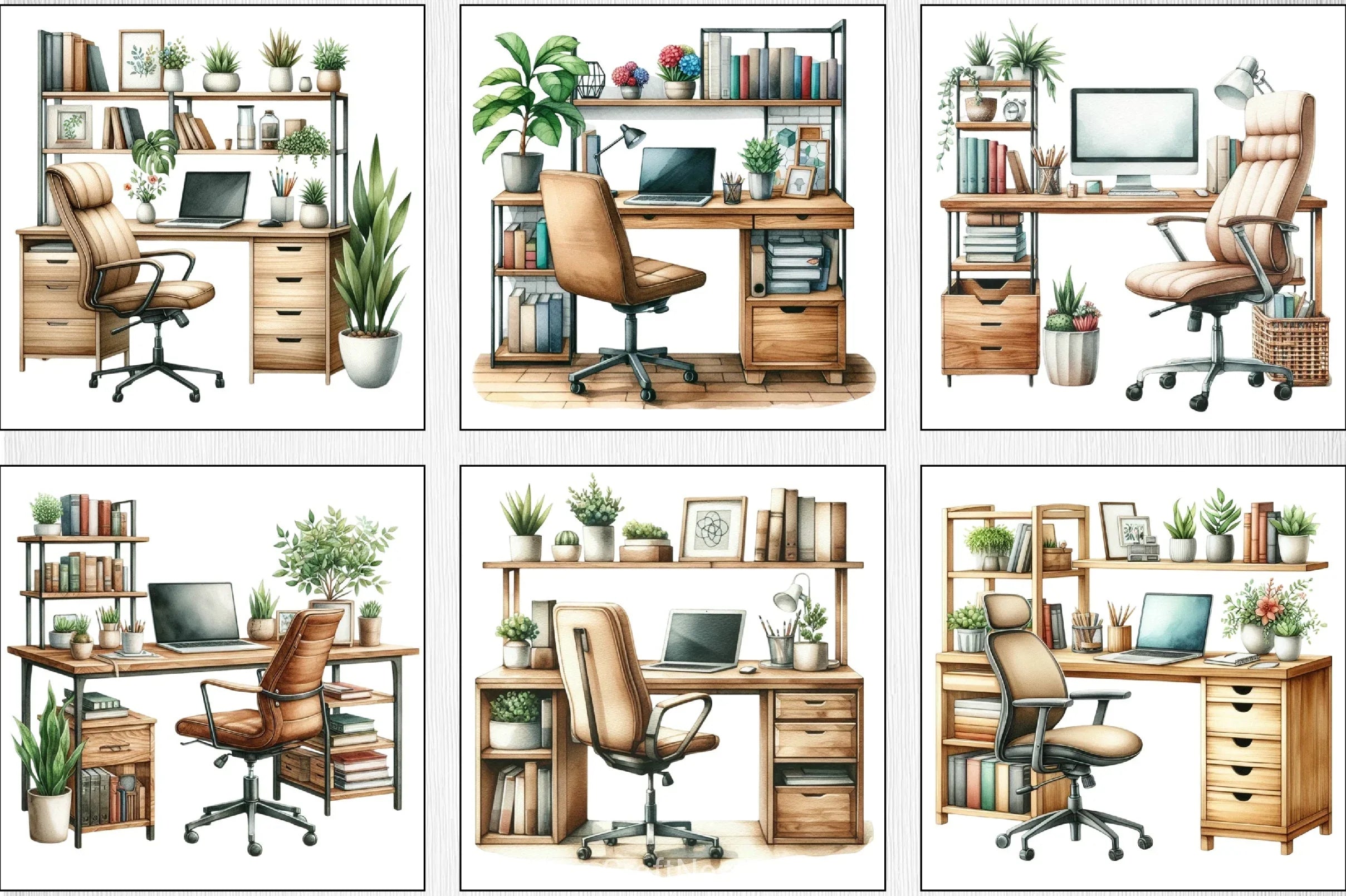 Desk Computer Clipart Bundle - CraftNest - Digital Crafting and Art