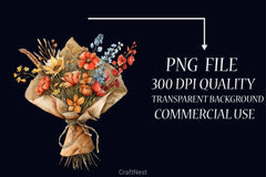 Autumn Bouquets Clipart Bundle - CraftNest - Digital Crafting and Art
