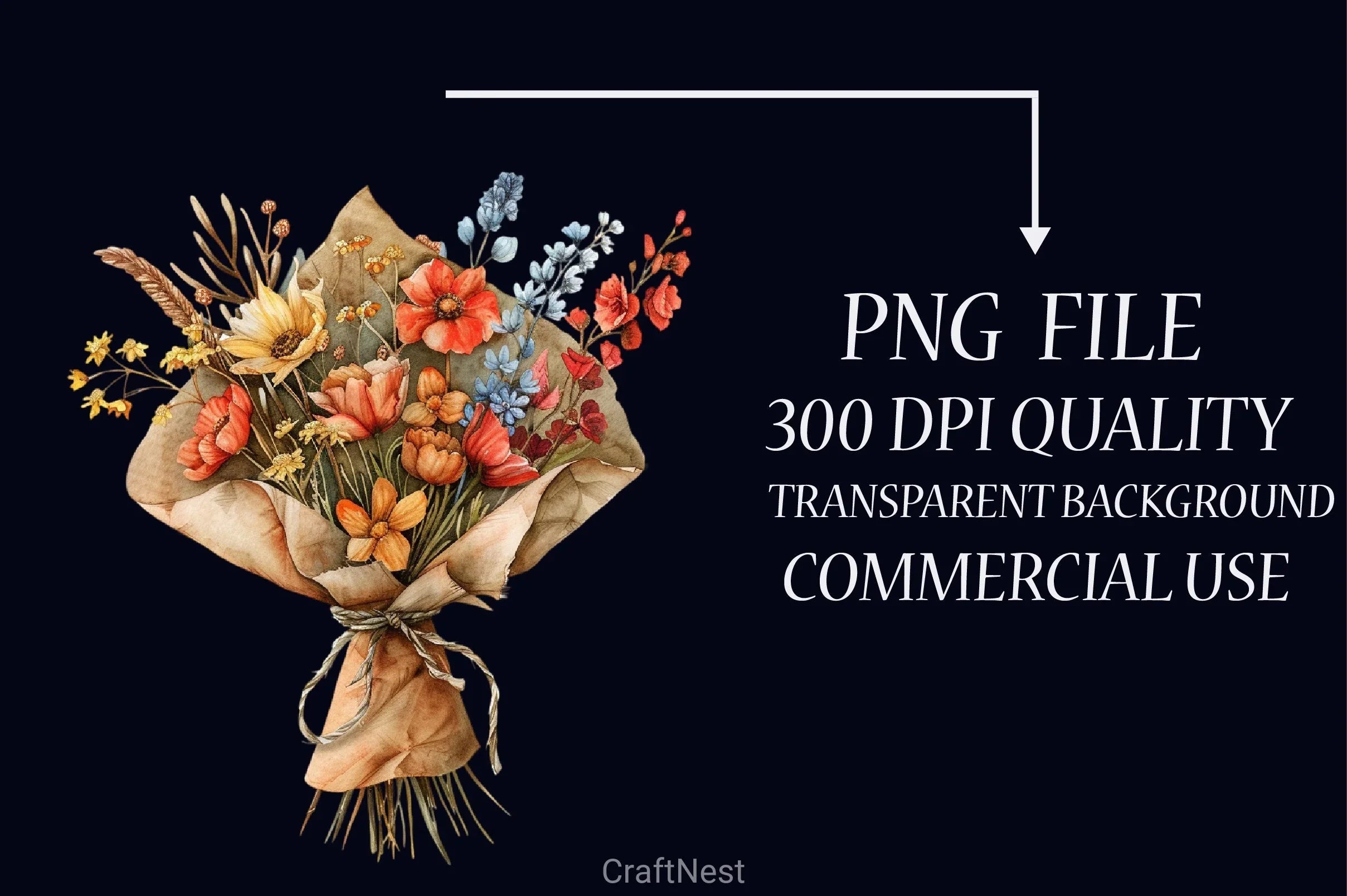 Autumn Bouquets Clipart Bundle - CraftNest - Digital Crafting and Art