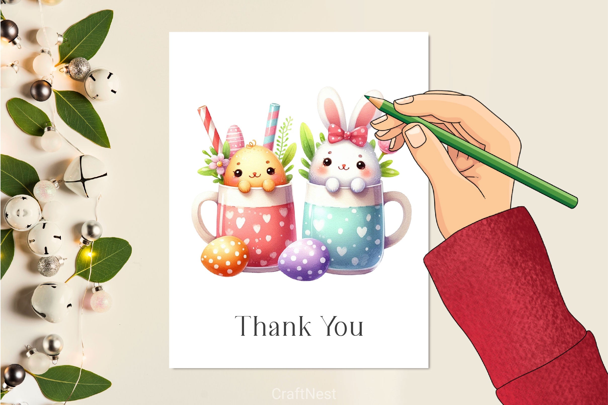 Cute Easter Drinks Clipart Bundle 2