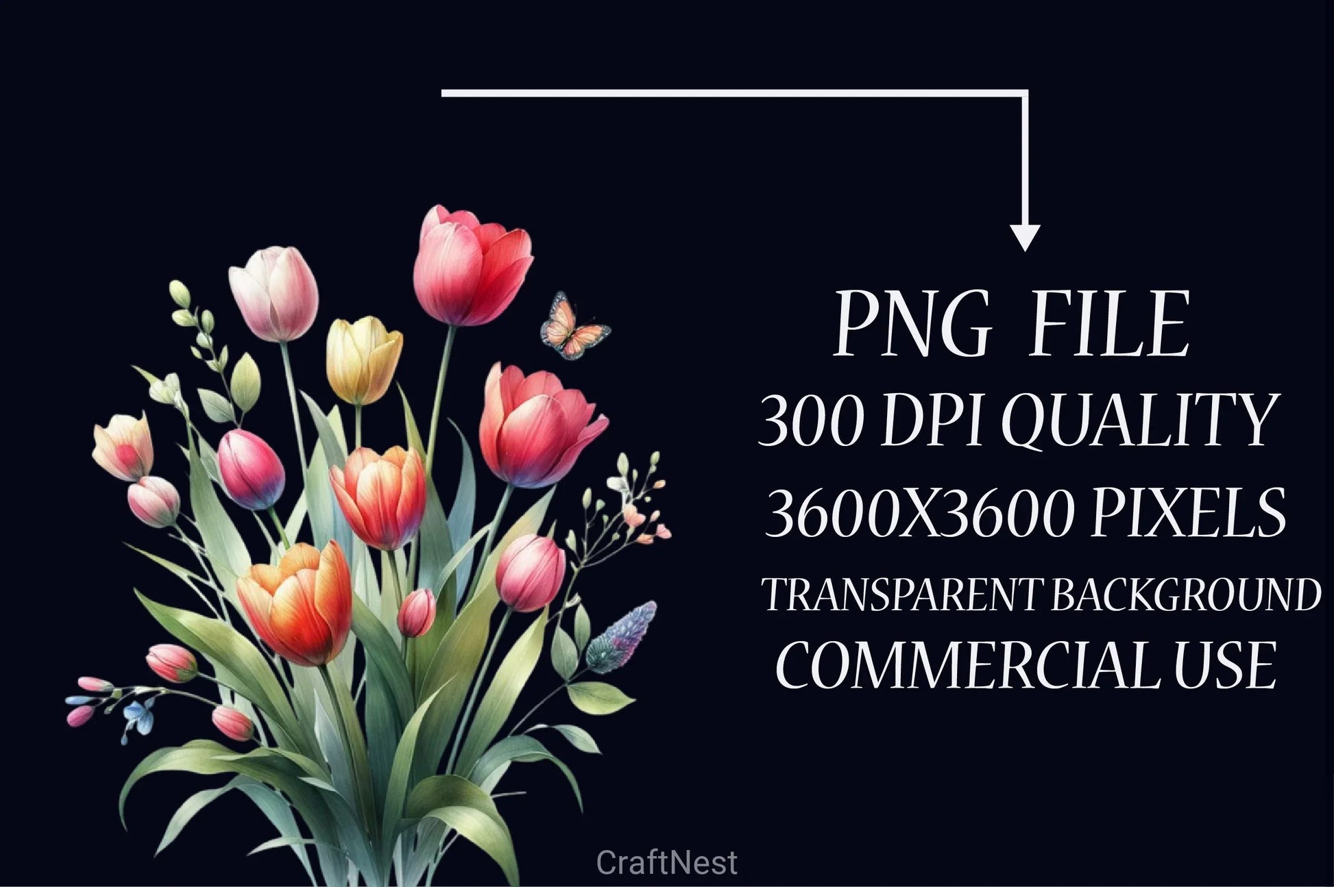 Spring Tulip Clipart Bundle 3 - CraftNest - Digital Crafting and Art