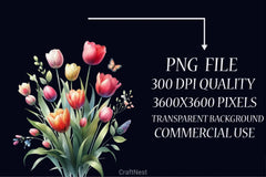 Spring Tulip Clipart Bundle 3 - CraftNest - Digital Crafting and Art