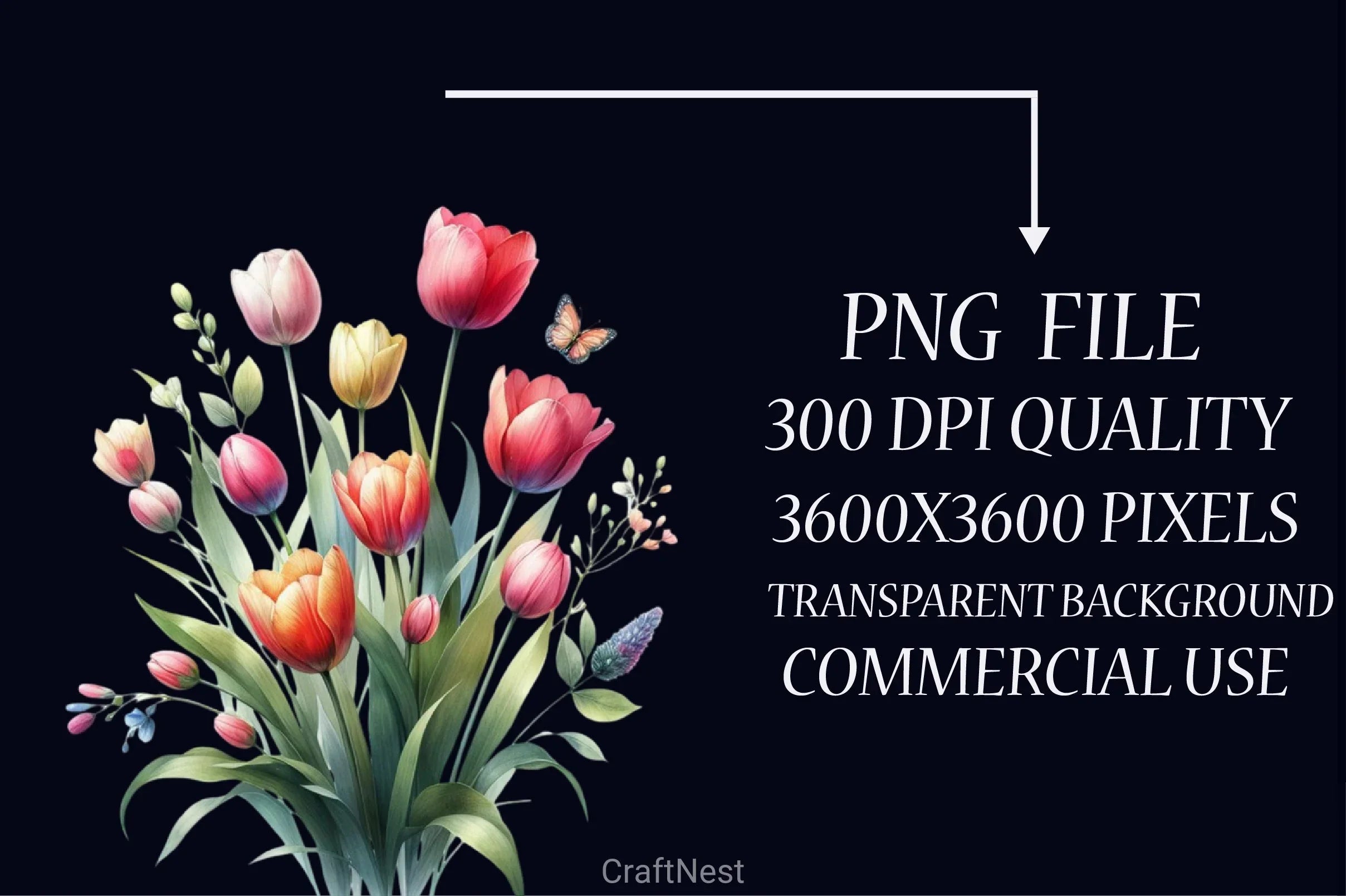 Spring Tulip Clipart Bundle 3 - CraftNest - Digital Crafting and Art