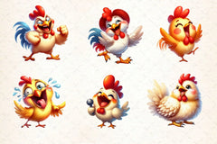 Funny Rooster Clipart Bundle - CraftNest - Digital Crafting and Art