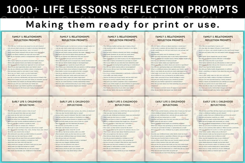 Life Lessons Reflection Prompts for Personal Growth - CraftNest - Digital Crafting and Art