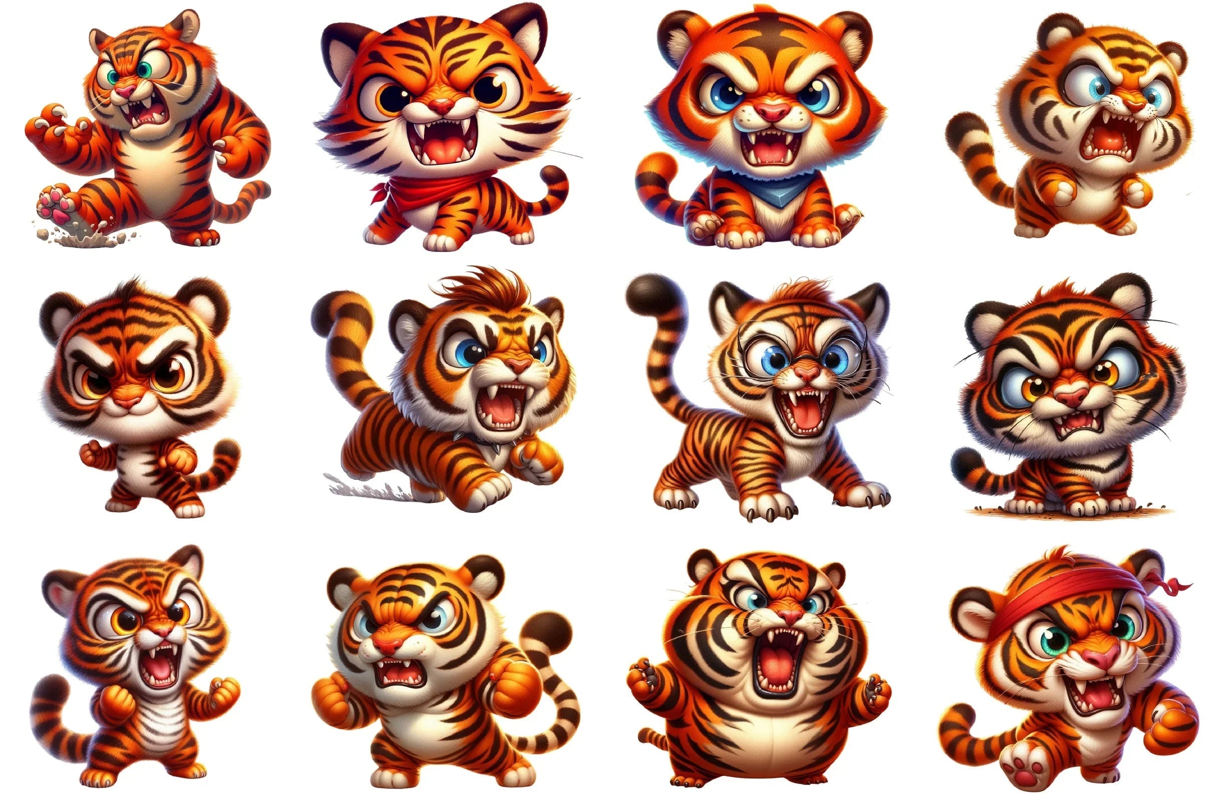 Angry Tiger Clipart Bundle - CraftNest - Digital Crafting and Art