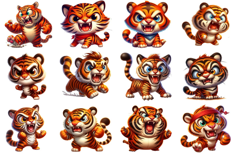 Angry Tiger Clipart Bundle - CraftNest - Digital Crafting and Art