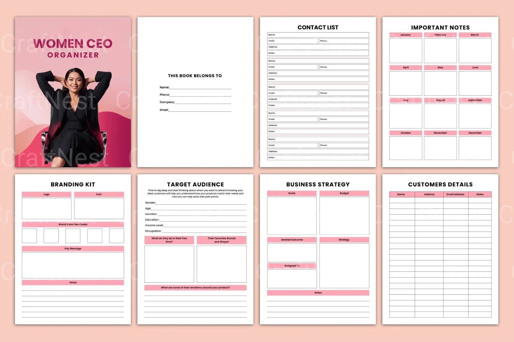 Women CEO Organizer - CraftNest - Digital Crafting and Art