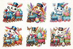 Easter Bunny Train Clipart Bundle - CraftNest - Digital Crafting and Art
