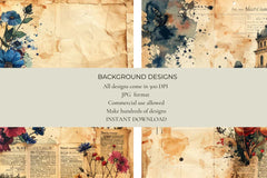 Ink Splashes Junk Journal Papers - CraftNest - Digital Crafting and Art