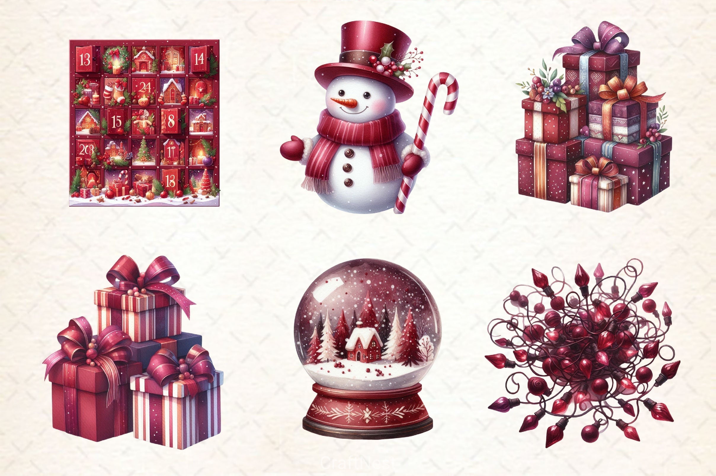 Whimsical Christmas Clipart Bundle