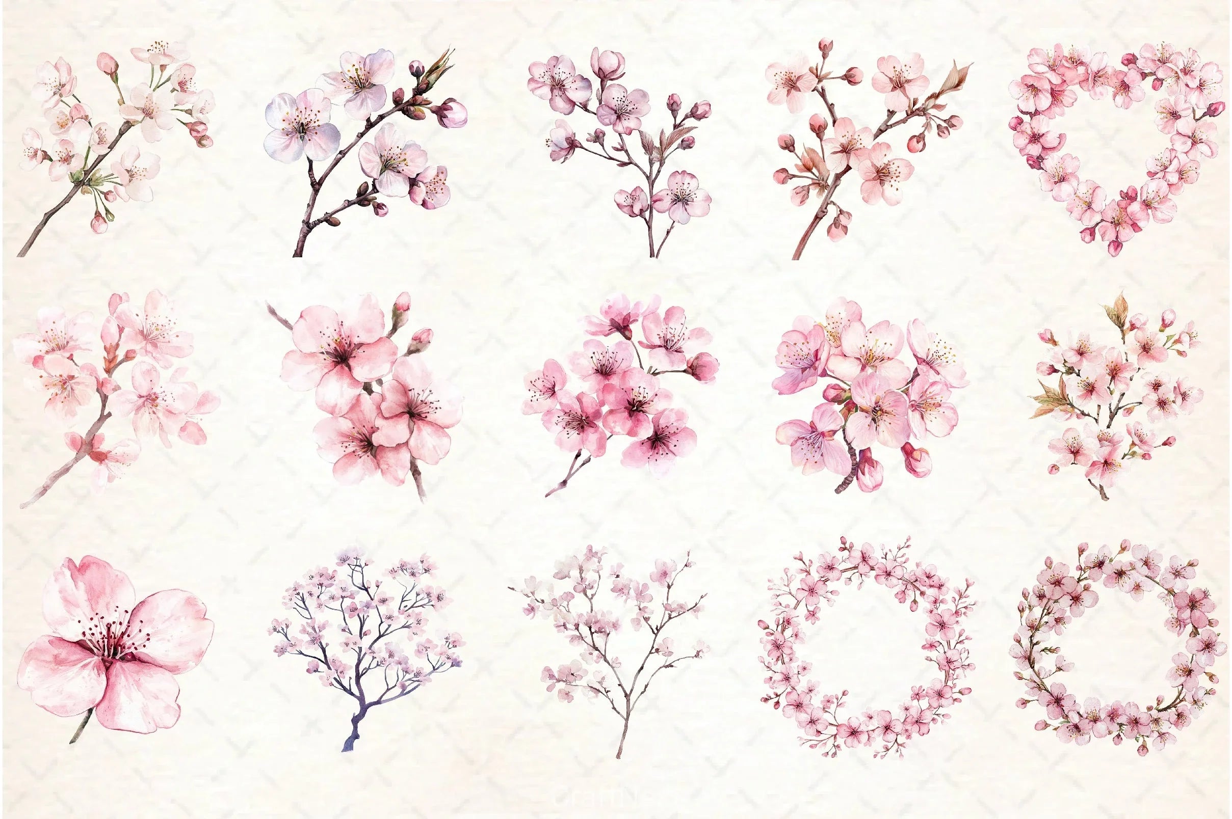 Cherry Blossom Clipart Bundle - CraftNest - Digital Crafting and Art