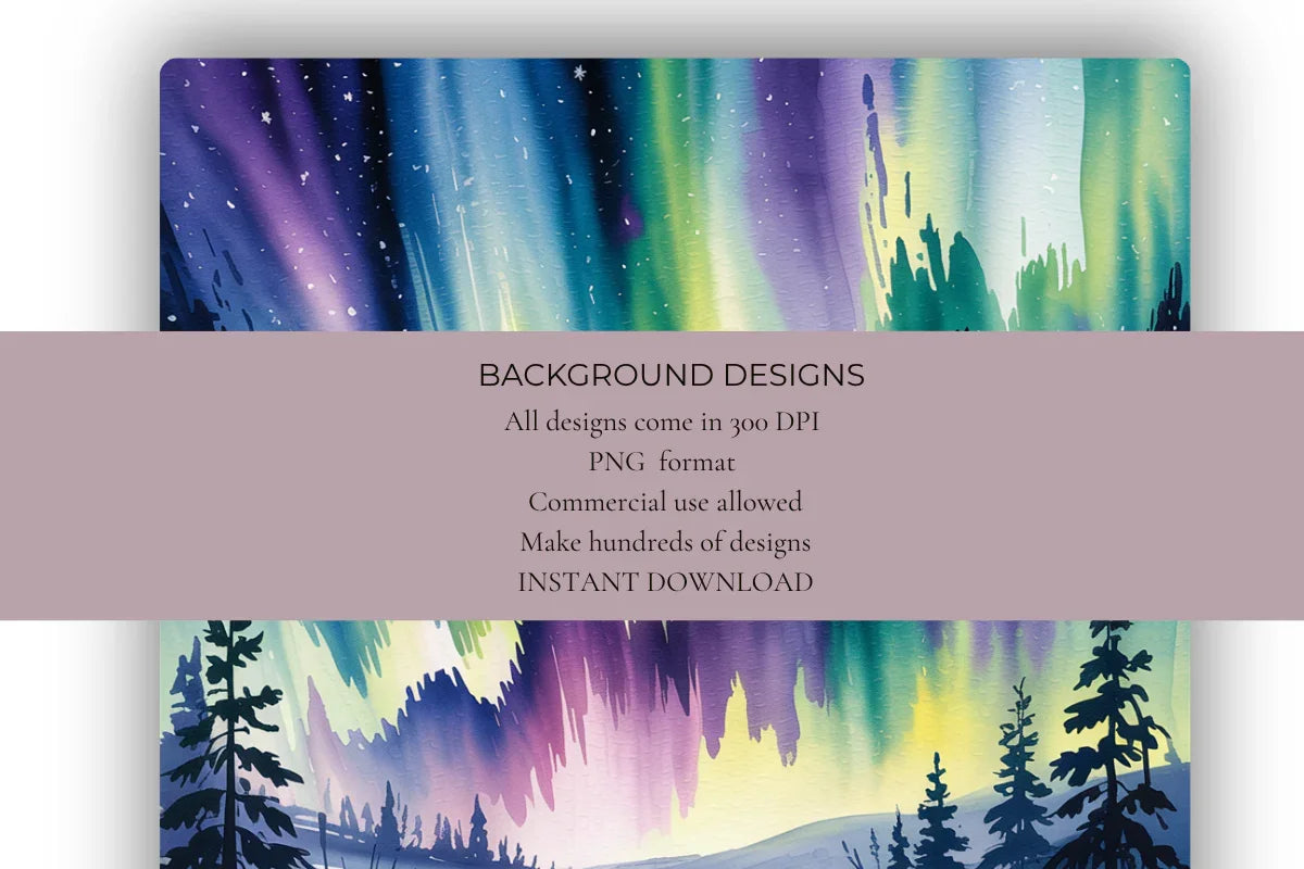 Northern Lights Aurora Background Papers - CraftNest - Digital Crafting and Art